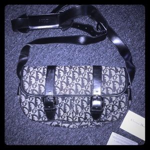 Dior Vintage Trotter Flap Canvas Messenger Bag